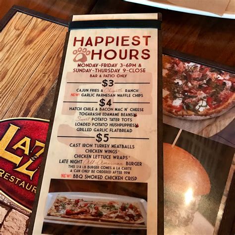 Lazy Dog Happy Hour Menu With Prices